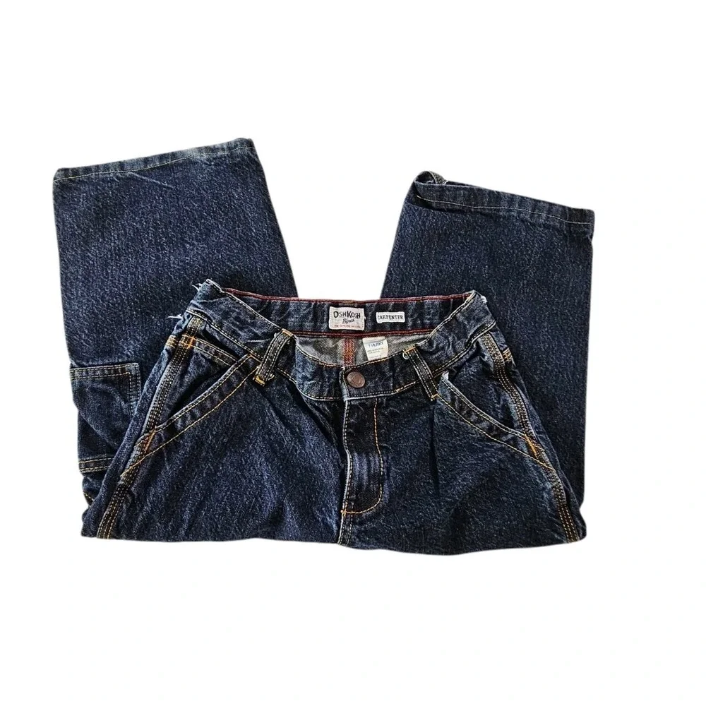 OshKosh B'Gosh Carpenter Jeans Boy's‎ Size 7 Husky Classic Dark Blue Denim